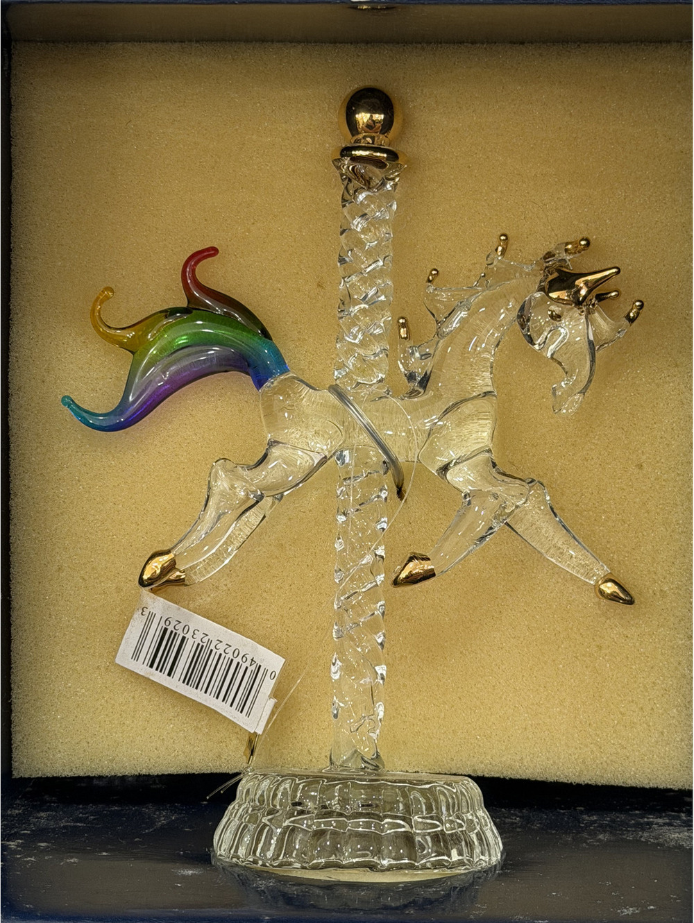 Vintage Delicate Spun Glass Unicorn Collectible Art Glass Figurine ornament